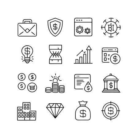 Finance and Banking Icon Set Collection Vector for UI Documents Websites and Mobile Applicationsのイラスト素材