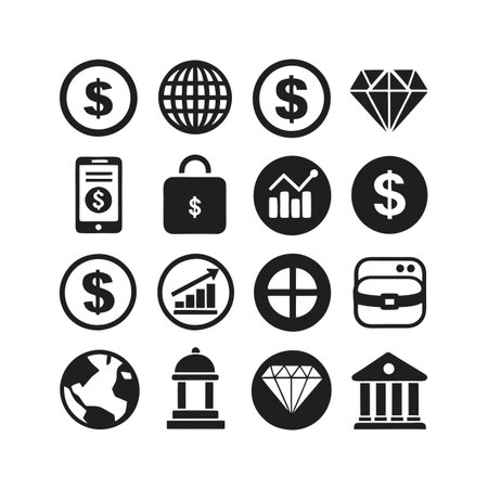 Finance and Banking Icon Set Collection Vector for UI Documents Websites and Mobile Applicationsのイラスト素材