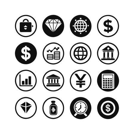 Finance and Banking Icon Set Collection Vector for UI Documents Websites and Mobile Applicationsのイラスト素材