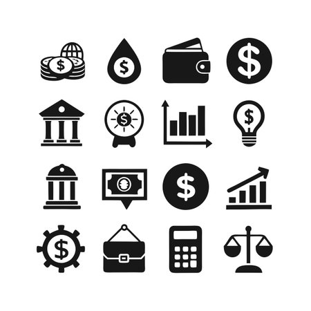 Finance and Banking Icon Set Collection Vector for UI Documents Websites and Mobile Applicationsのイラスト素材