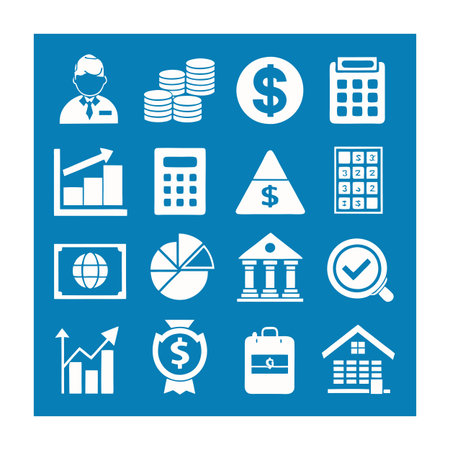 Finance and Banking Icon Set Collection Vector for UI Documents Websites and Mobile Applicationsのイラスト素材
