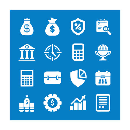 Finance and Banking Icon Set Collection Vector for UI Documents Websites and Mobile Applicationsのイラスト素材