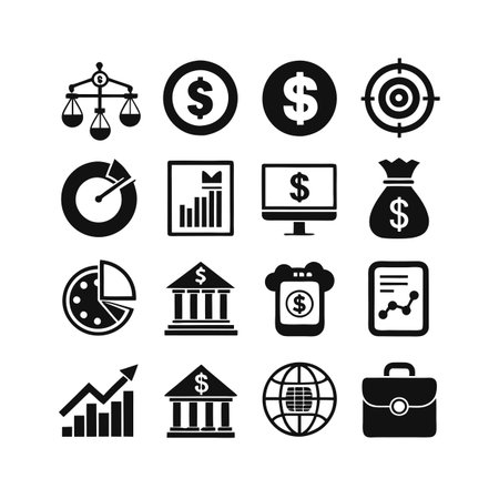 Finance and Banking Icon Set Collection Vector for UI Documents Websites and Mobile Applicationsのイラスト素材