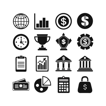 Finance and Banking Icon Set Collection Vector for UI Documents Websites and Mobile Applicationsのイラスト素材