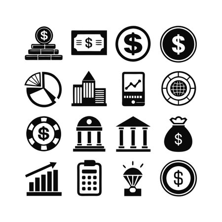 Finance and Banking Icon Set Collection Vector for UI Documents Websites and Mobile Applicationsのイラスト素材