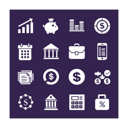 Finance and Banking Icon Set Collection Vector for UI Documents Websites and Mobile Applicationsのイラスト素材