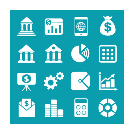 Finance and Banking Icon Set Collection Vector for UI Documents Websites and Mobile Applicationsのイラスト素材