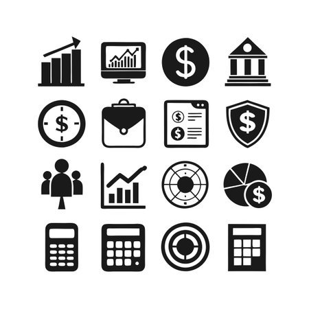 Finance and Banking Icon Set Collection Vector for UI Documents Websites and Mobile Applicationsのイラスト素材