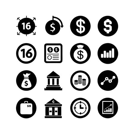 Finance and Banking Icon Set Collection Vector for UI Documents Websites and Mobile Applicationsのイラスト素材