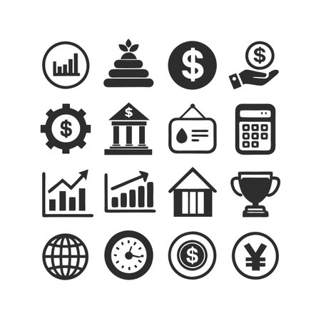 Finance and Banking Icon Set Collection Vector for UI Documents Websites and Mobile Applicationsのイラスト素材