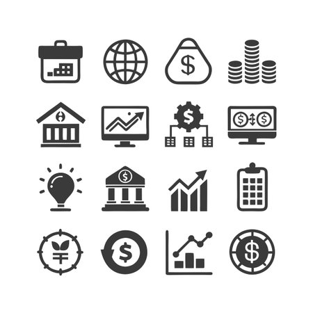 Finance and Banking Icon Set Collection Vector for UI Documents Websites and Mobile Applicationsのイラスト素材