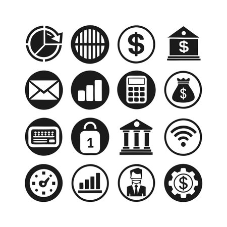 Finance and Banking Icon Set Collection Vector for UI Documents Websites and Mobile Applicationsのイラスト素材