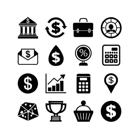 Finance and Banking Icon Set Collection Vector for UI Documents Websites and Mobile Applicationsのイラスト素材