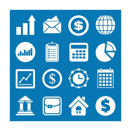 Finance and Banking Icon Set Collection Vector for UI Documents Websites and Mobile Applicationsのイラスト素材
