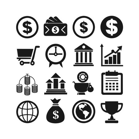 Finance and Banking Icon Set Collection Vector for UI Documents Websites and Mobile Applicationsのイラスト素材