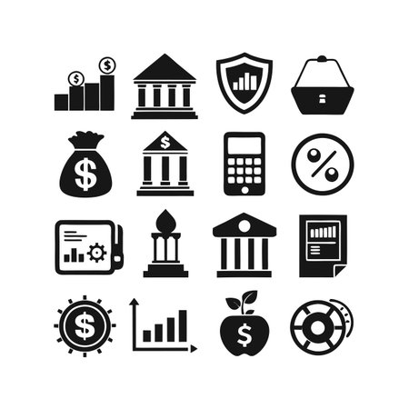 Finance and Banking Icon Set Collection Vector for UI Documents Websites and Mobile Applicationsのイラスト素材