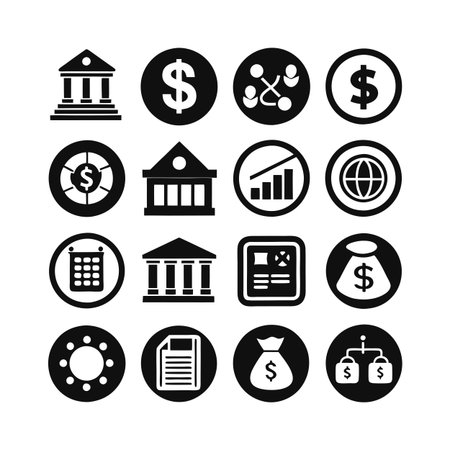Finance and Banking Icon Set Collection Vector for UI Documents Websites and Mobile Applicationsのイラスト素材