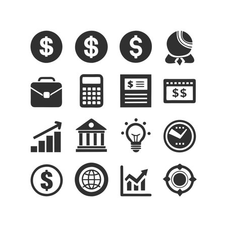 Finance and Banking Icon Set Collection Vector for UI Documents Websites and Mobile Applicationsのイラスト素材