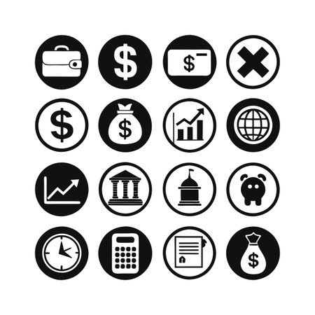 Finance and Banking Icon Set Collection Vector for UI Documents Websites and Mobile Applicationsのイラスト素材