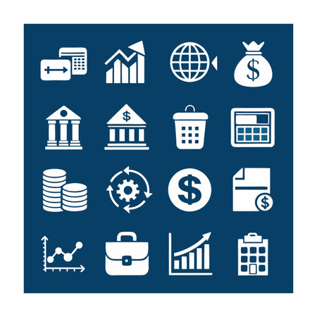 Finance and Banking Icon Set Collection Vector for UI Documents Websites and Mobile Applicationsのイラスト素材