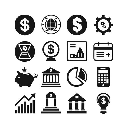 Finance and Banking Icon Set Collection Vector for UI Documents Websites and Mobile Applicationsのイラスト素材