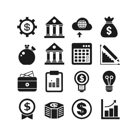 Finance and Banking Icon Set Collection Vector for UI Documents Websites and Mobile Applicationsのイラスト素材