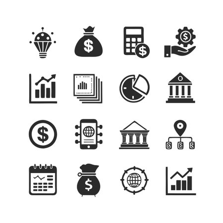 Finance and Banking Icon Set Collection Vector for UI Documents Websites and Mobile Applicationsのイラスト素材