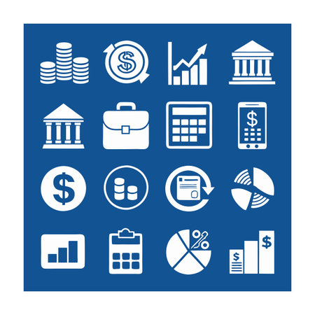Finance and Banking Icon Set Collection Vector for UI Documents Websites and Mobile Applicationsのイラスト素材