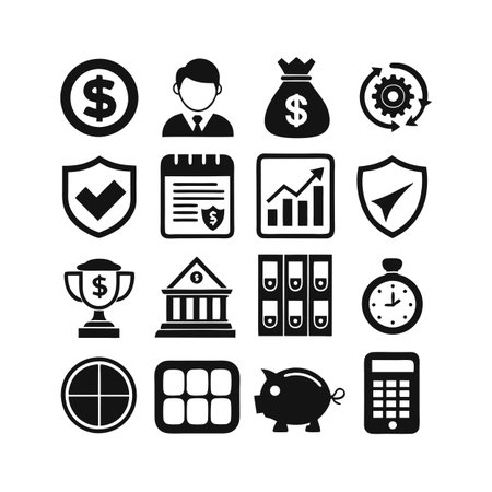 Finance and Banking Icon Set Collection Vector for UI Documents Websites and Mobile Applicationsのイラスト素材