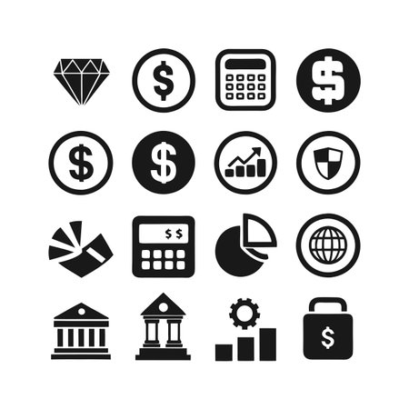 Finance and Banking Icon Set Collection Vector for UI Documents Websites and Mobile Applicationsのイラスト素材