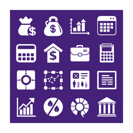 Finance and Banking Icon Set Collection Vector for UI Documents Websites and Mobile Applicationsのイラスト素材