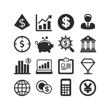 Finance and Banking Icon Set Collection Vector for UI Documents Websites and Mobile Applicationsのイラスト素材