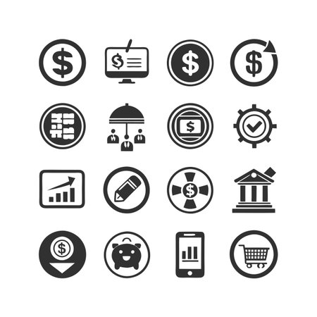 Finance and Banking Icon Set Collection Vector for UI Documents Websites and Mobile Applicationsのイラスト素材