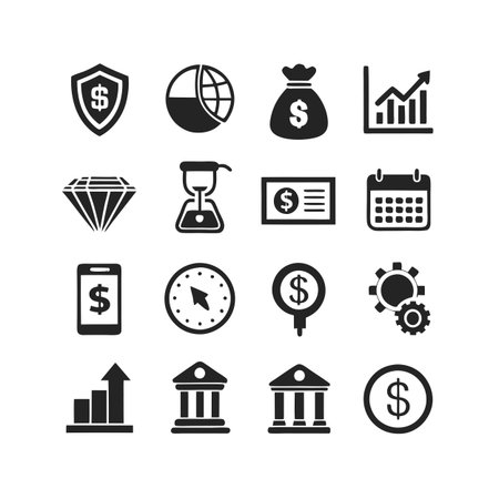 Finance and Banking Icon Set Collection Vector for UI Documents Websites and Mobile Applicationsのイラスト素材