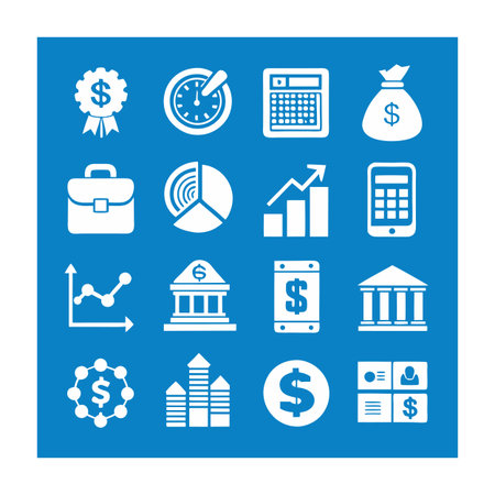 Finance and Banking Icon Set Collection Vector for UI Documents Websites and Mobile Applicationsのイラスト素材