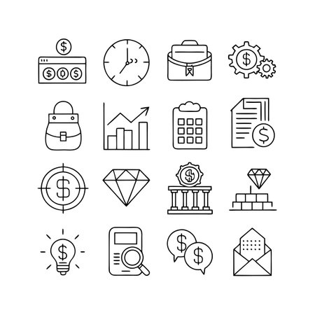 Finance and Banking Icon Set Collection Vector for UI Documents Websites and Mobile Applicationsのイラスト素材