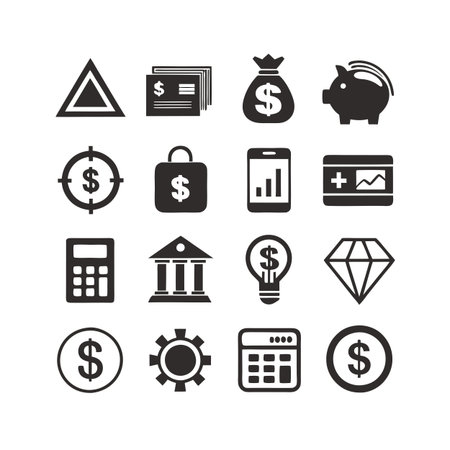 Finance and Banking Icon Set Collection Vector for UI Documents Websites and Mobile Applicationsのイラスト素材