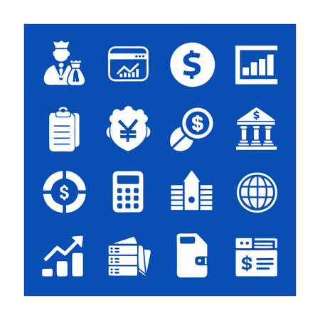 Finance and Banking Icon Set Collection Vector for UI Documents Websites and Mobile Applicationsのイラスト素材
