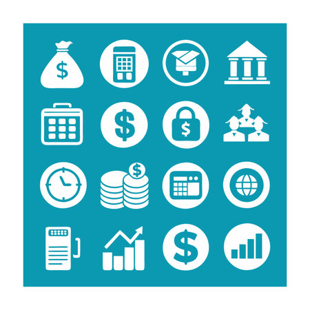 Finance and Banking Icon Set Collection Vector for UI Documents Websites and Mobile Applicationsのイラスト素材