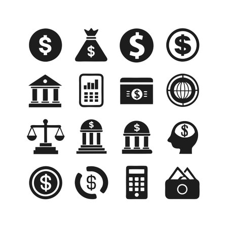 Finance and Banking Icon Set Collection Vector for UI Documents Websites and Mobile Applicationsのイラスト素材