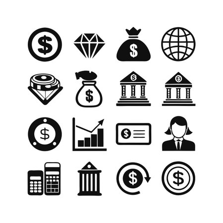 Finance and Banking Icon Set Collection Vector for UI Documents Websites and Mobile Applicationsのイラスト素材