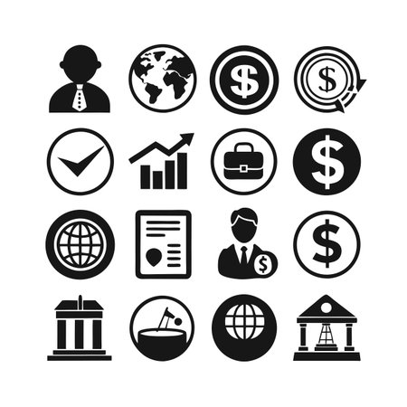 Finance and Banking Icon Set Collection Vector for UI Documents Websites and Mobile Applicationsのイラスト素材