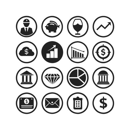 Finance and Banking Icon Set Collection Vector for UI Documents Websites and Mobile Applicationsのイラスト素材