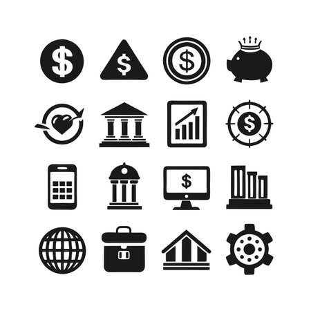 Finance and Banking Icon Set Collection Vector for UI Documents Websites and Mobile Applicationsのイラスト素材