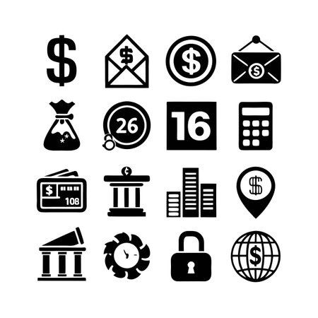 Finance and Banking Icon Set Collection Vector for UI Documents Websites and Mobile Applicationsのイラスト素材