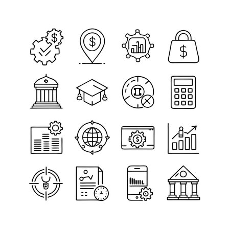 Finance and Banking Icon Set Collection Vector for UI Documents Websites and Mobile Applicationsのイラスト素材