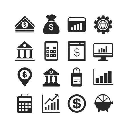 Finance and Banking Icon Set Collection Vector for UI Documents Websites and Mobile Applicationsのイラスト素材