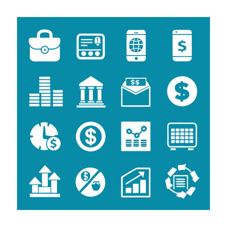 Finance and Banking Icon Set Collection Vector for UI Documents Websites and Mobile Applicationsのイラスト素材