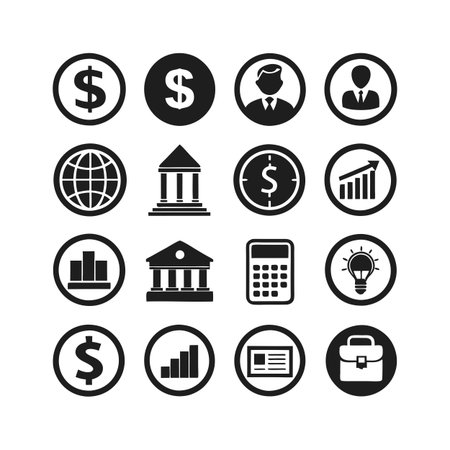 Finance and Banking Icon Set Collection Vector for UI Documents Websites and Mobile Applicationsのイラスト素材