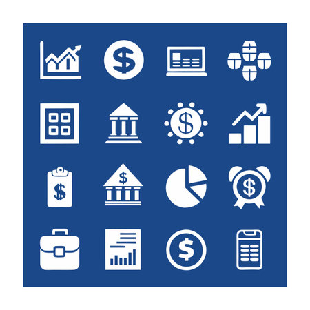 Finance and Banking Icon Set Collection Vector for UI Documents Websites and Mobile Applicationsのイラスト素材